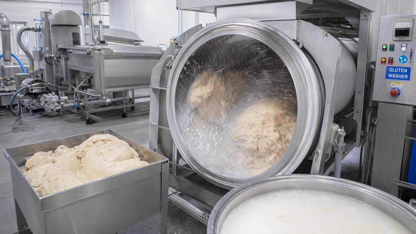 Industrial Gluten Washing Machine - Noodle & Seitan Production Industrial gluten washer machine for noodle production separating gluten from starch