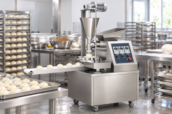 Handmade-Style Steamed Bun Machine in a commercial processing environment