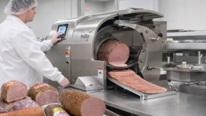 Precision Roast Beef Slicer at a UK Deli Meat Packaging Facility - Yuerui Machinery