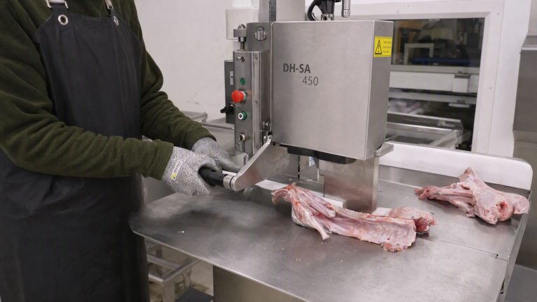 Rabbit Processing Guillotine Cutter at a Spanish Specialty Meat Facility - Yuerui Machinery