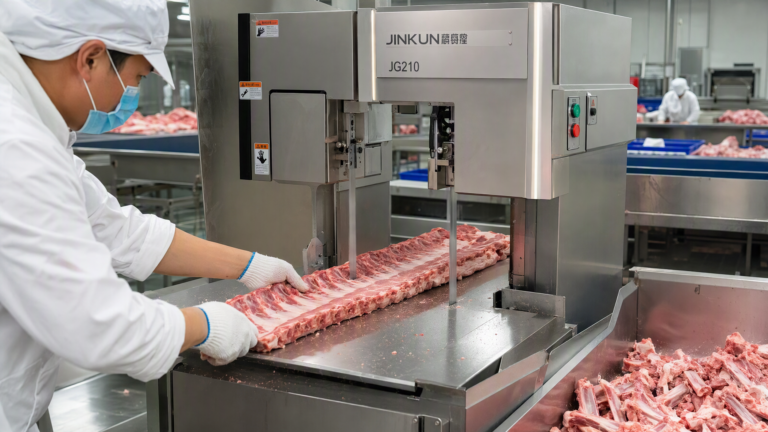 Double Blade Rib Saw at a Polish Pork Processing Export Plant - Yuerui Machinery