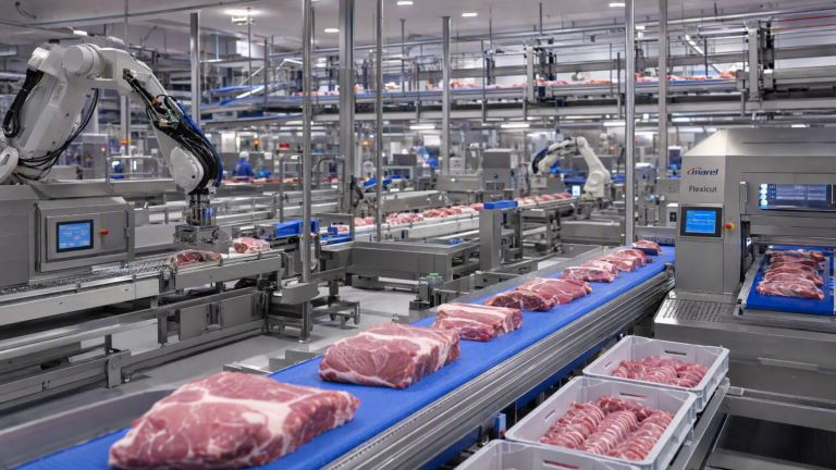 Automated Robotic Meat Line at a Japanese Smart Factory - Yuerui Machinery