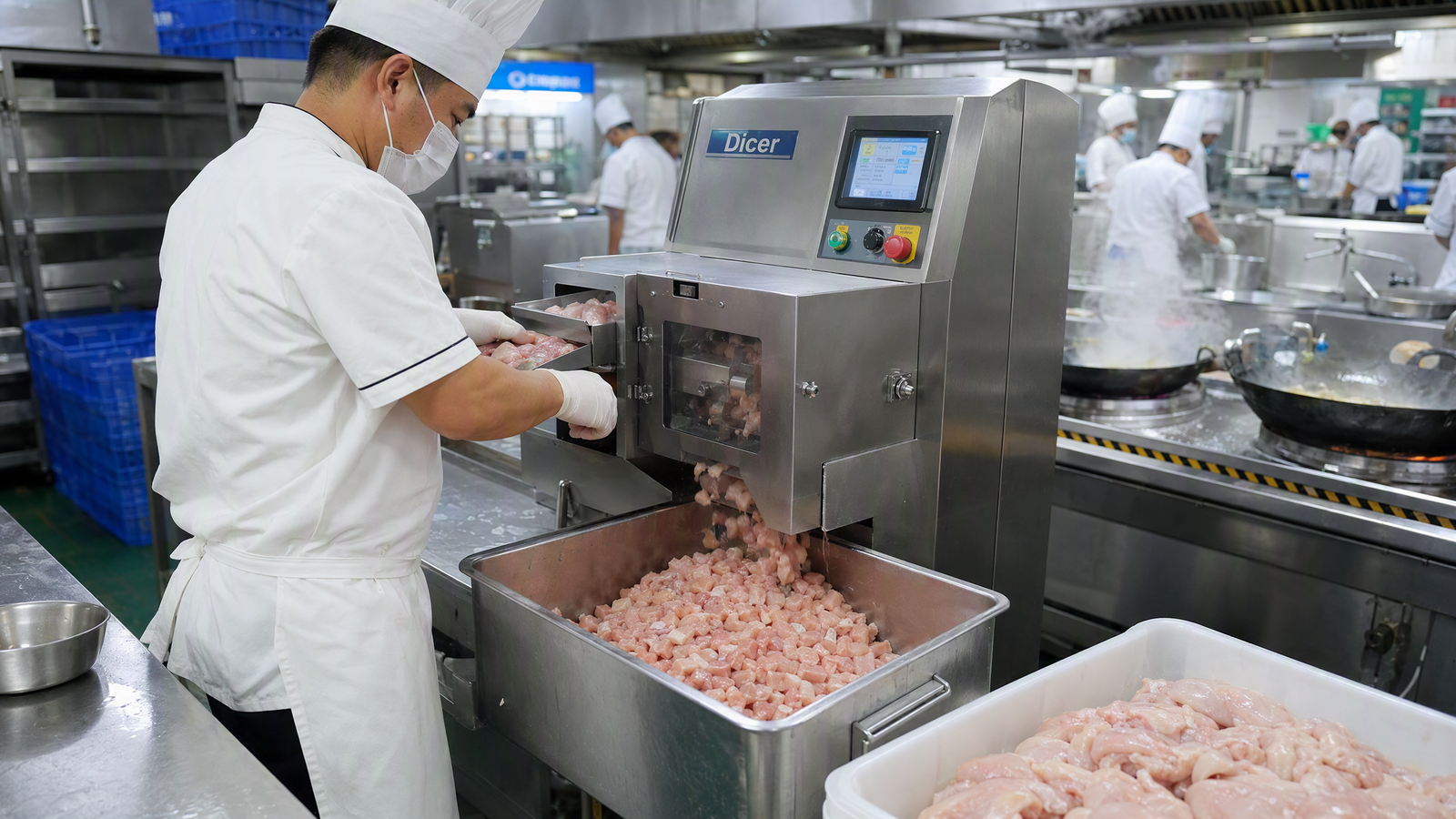 Dicing Machine at a Mexican Hospital Canteen: 1200 Patient Meals Daily - Yuerui Machinery