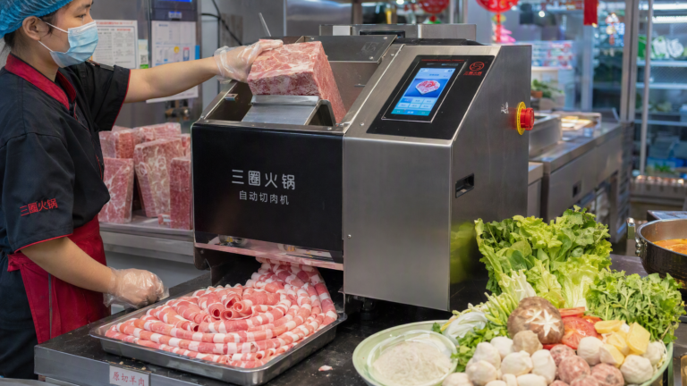 Hotpot Slicer at a Chinese Restaurant Chain: 120 Locations, 0.5mm Precision - Yuerui Machinery