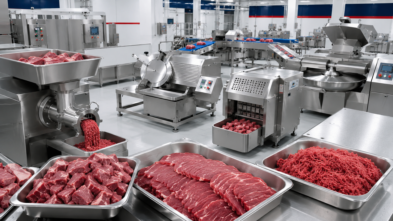 Commercial stainless steel meat processing machinery production line