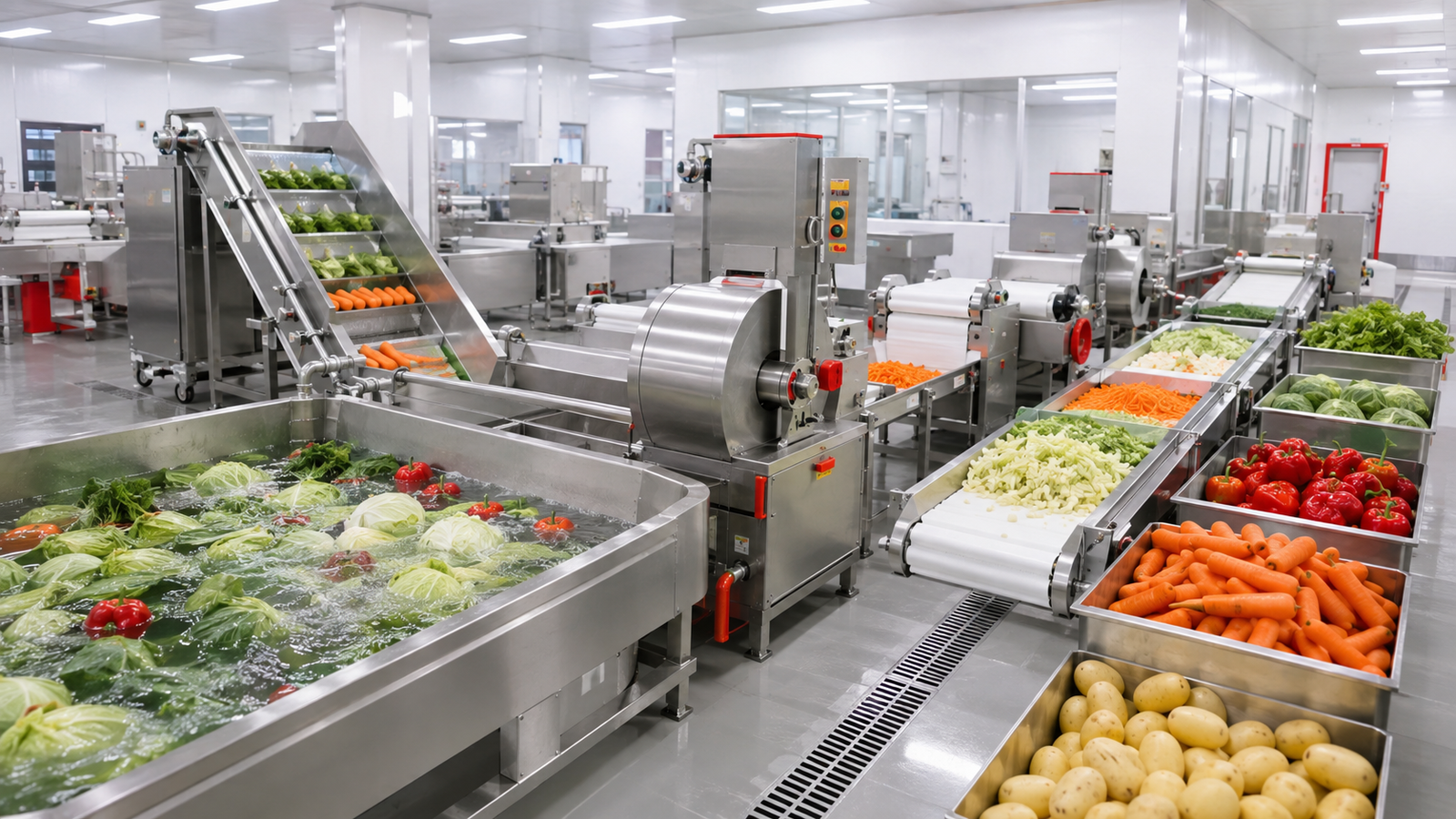 Commercial vegetable processing equipment for food factories