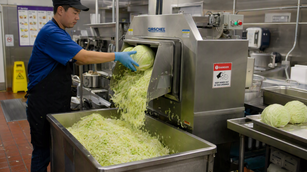 Cabbage Slicer at a Korean University Cafeteria: 3000 Student Meals