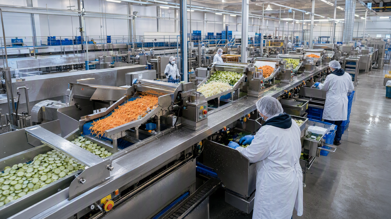 A Bangkok food processing factory deployed a complete Yuerui conveyor vegetable