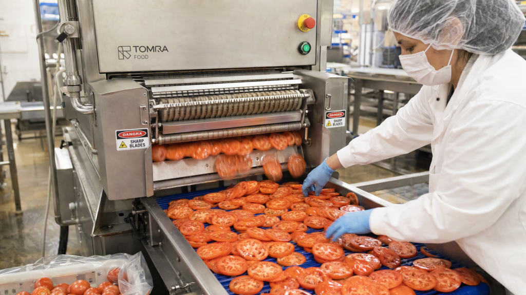 Tomato Slicer at a Mexican Salsa Production Facility: 1200 kg/hour